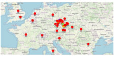 Il. 7 Mapa miejsc związanych z rekordem bibliograficznym, źródło: wizualizacja z serwisu literarybibliography.eu